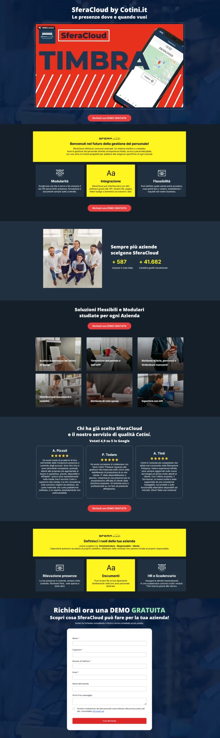 Landing Cotini x sfera cloud copia